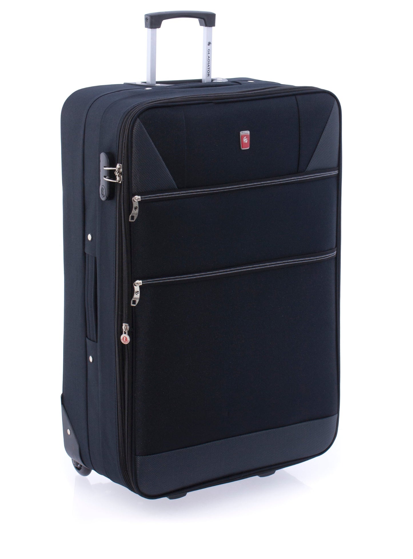 Trolley grande extensible de poliéster con 2 ruedas y candado