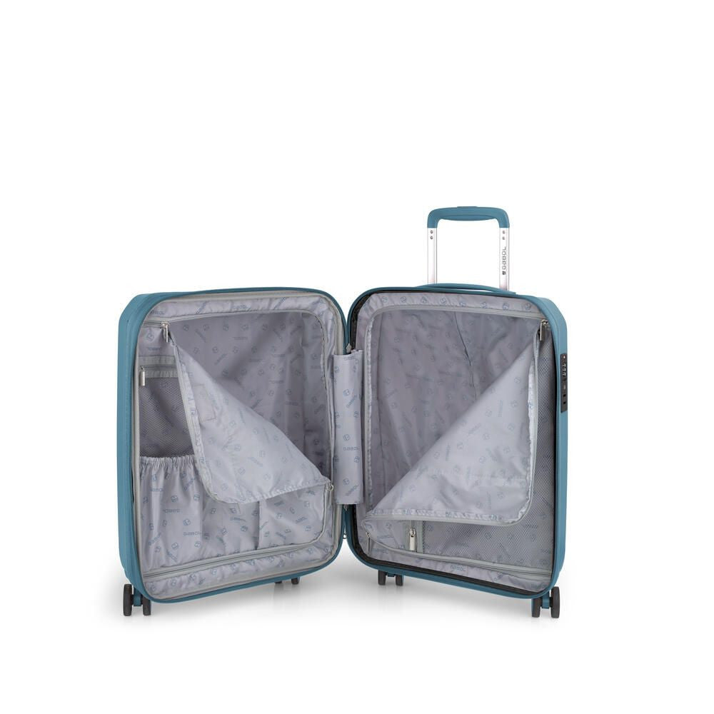 Mala de cabine Gabol Infinity, expansível, rígida, em polipropileno, 40,4 L, fúcsia.