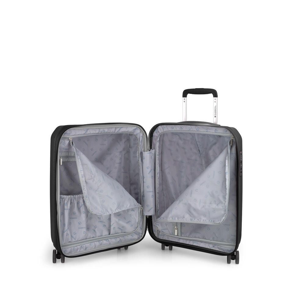 Mala de cabine Gabol Infinity, expansível, rígida, em polipropileno, 40,4 L, fúcsia.