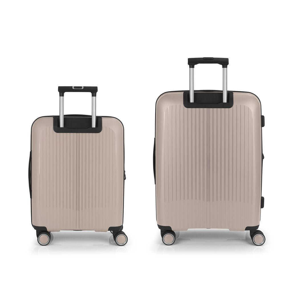 Conjunto de 2 malas rígidas expansíveis, tamanho cabine e médio, com fecho TSA.