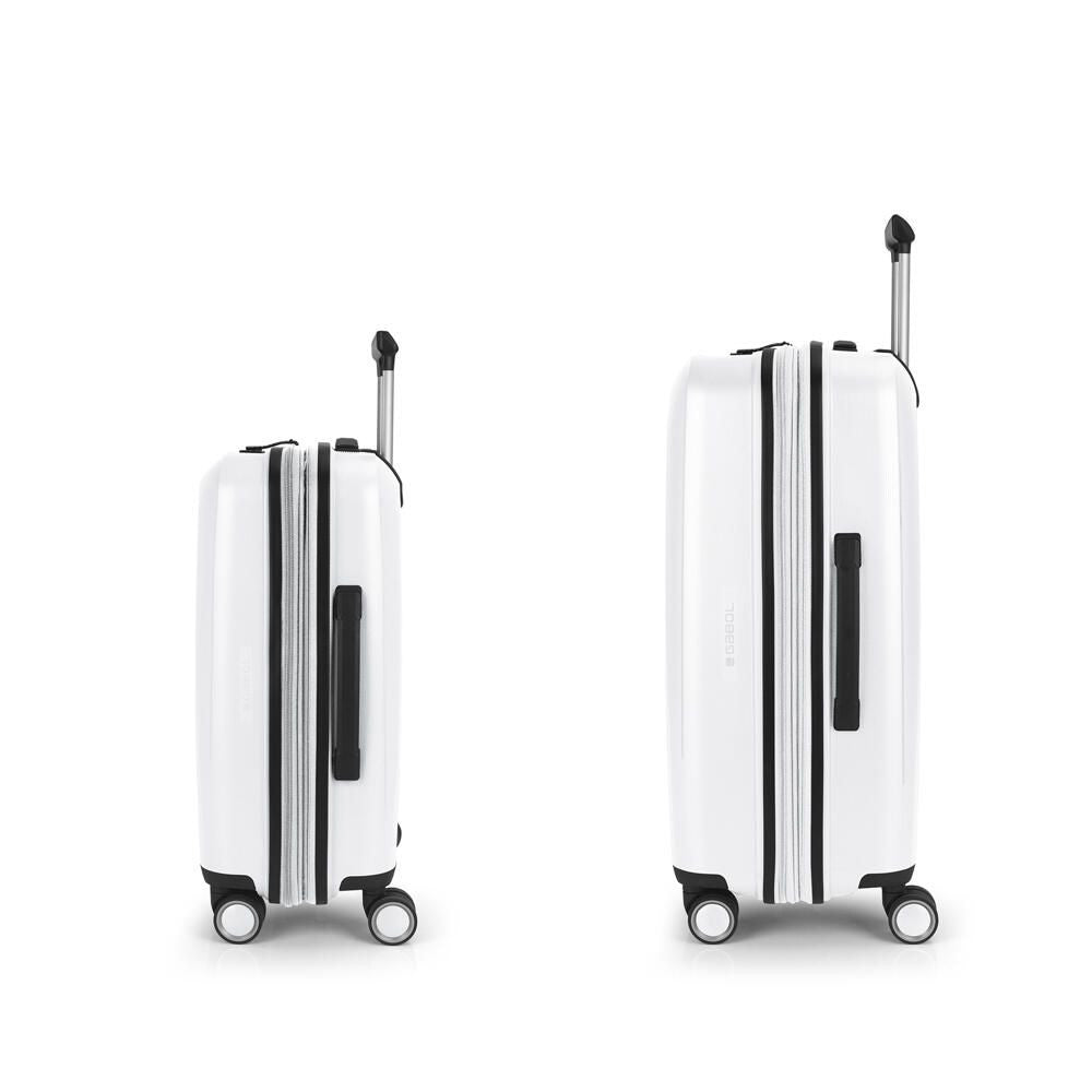 Conjunto de 2 malas rígidas expansíveis, tamanho cabine e médio, com fecho TSA.