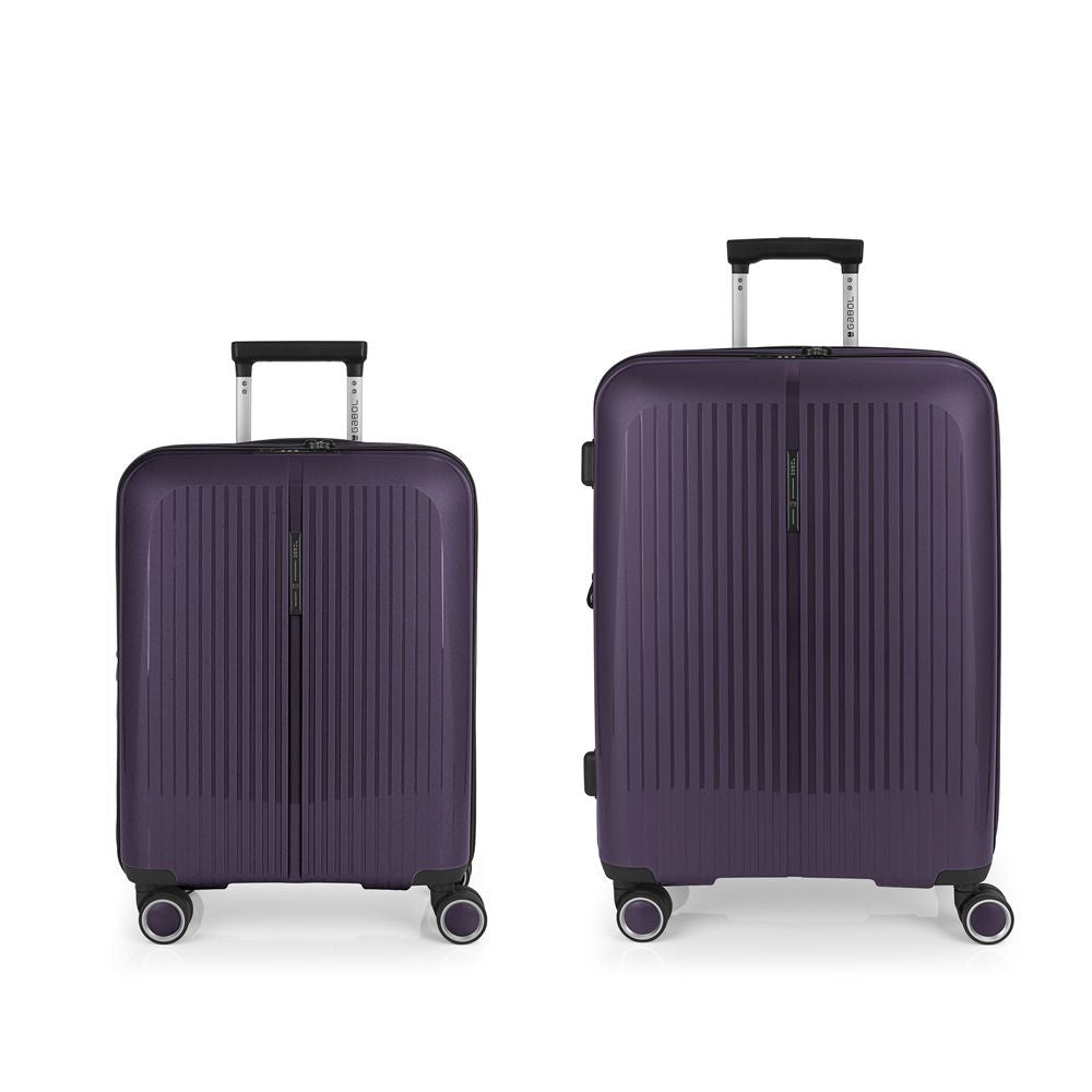 Conjunto de 2 malas rígidas expansíveis, tamanho cabine e médio, com fecho TSA.