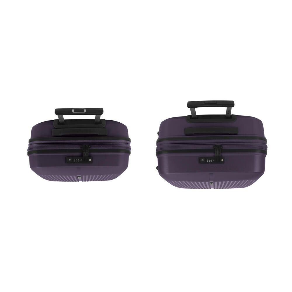 Conjunto de 2 malas rígidas expansíveis, tamanho cabine e médio, com fecho TSA.