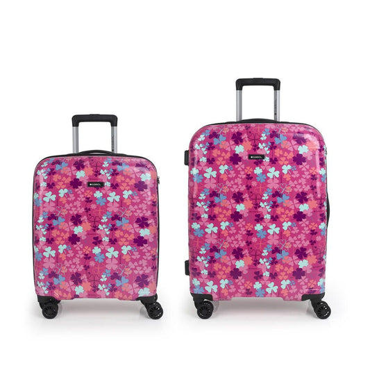 Juego 2 Maletas Gabol CLOVER Cabina Mediana Rosa TSA