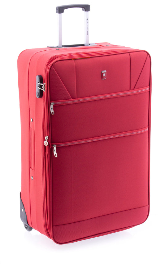 Trolley grande extensible de poliéster con 2 ruedas y candado