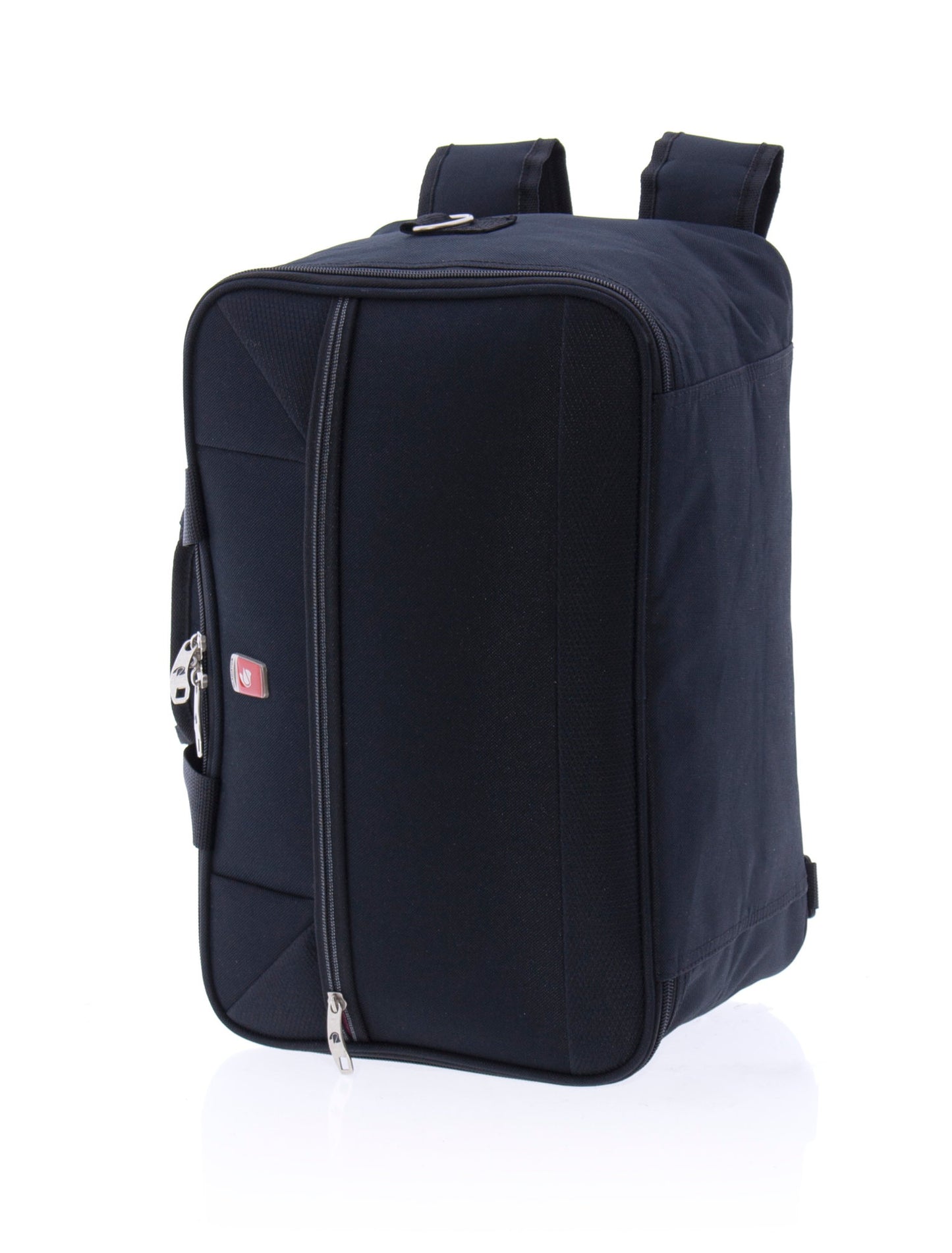 Mochila de cabine Ryanair com alça de ombro e abertura para bagageira.